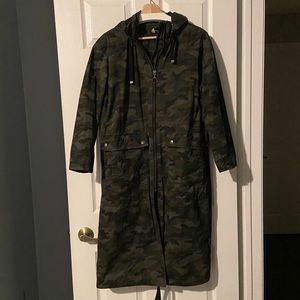 NWOT! Topshop camo long coat